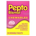 thumbnail image 4 of (3 pack) Pepto Bismol Chewable Tablets, Upset Stomach and Anti Diarrheal Relief, 30 Count, 4 of 11