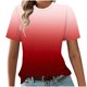 thumbnail image 2 of Fiudx Tops para Mujer Camiseta Estampada Informal y de Moda para Mujer con Cuello Redondo y Top de Manga Corta, 2 of 4