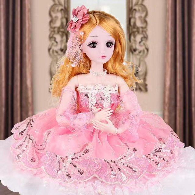 Hermoso conjunto de muñecas de ojos azules de gran tamaño para niña, juguete educativo de princesa para niños, muñeca de simulación única, regalo de cumpleaños, 60cm qym unisex