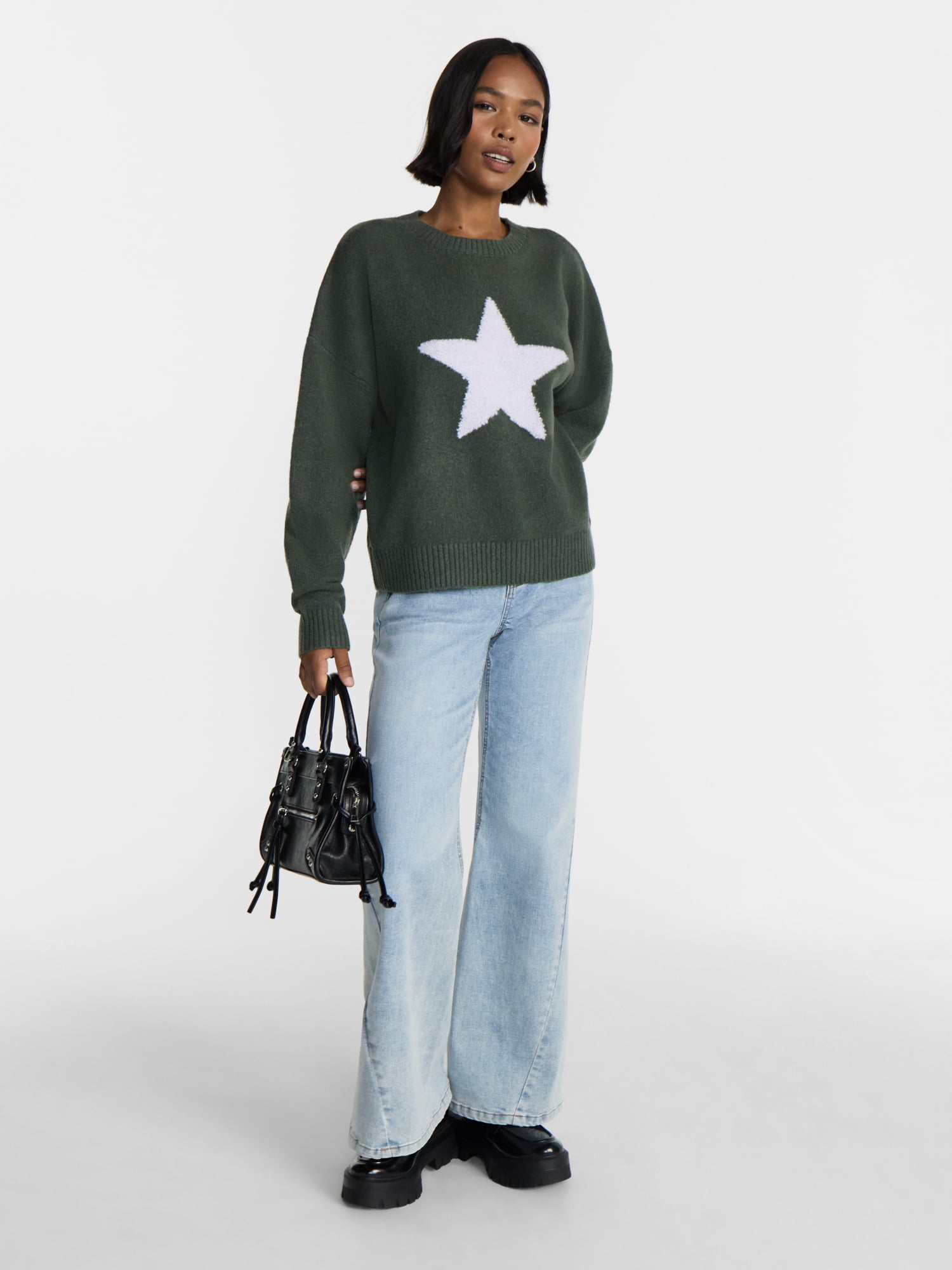 No Boundaries Motif Sweater, Lightweight, Women's and Women's Plus XXS-4X