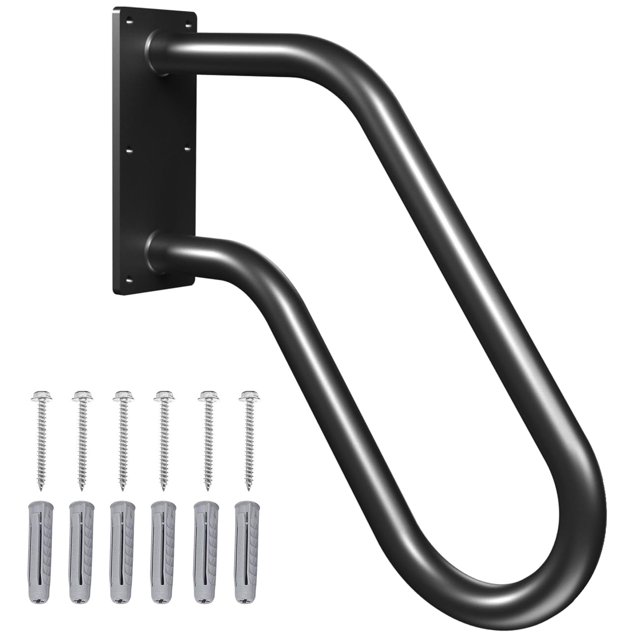 Barra de seguridad de metal negro en forma de U para montaje en pared Sahans