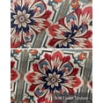 thumbnail image 6 of Abstract Flower Linen Curtain Valance for Bedroom/Bathroom/Kitchen/Office/Living/Dining Room Windows,Geometric Boho Traditional Oriental Tribal Pocket Topper Drapes Decorative Cafe Drapery 42x18, 6 of 6
