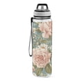 thumbnail image 2 of 32oz Transparent Sports Water Bottle with Straw for Kids Adults Outdoor School Gym Fitness Daisies and Lilies, 2 of 7
