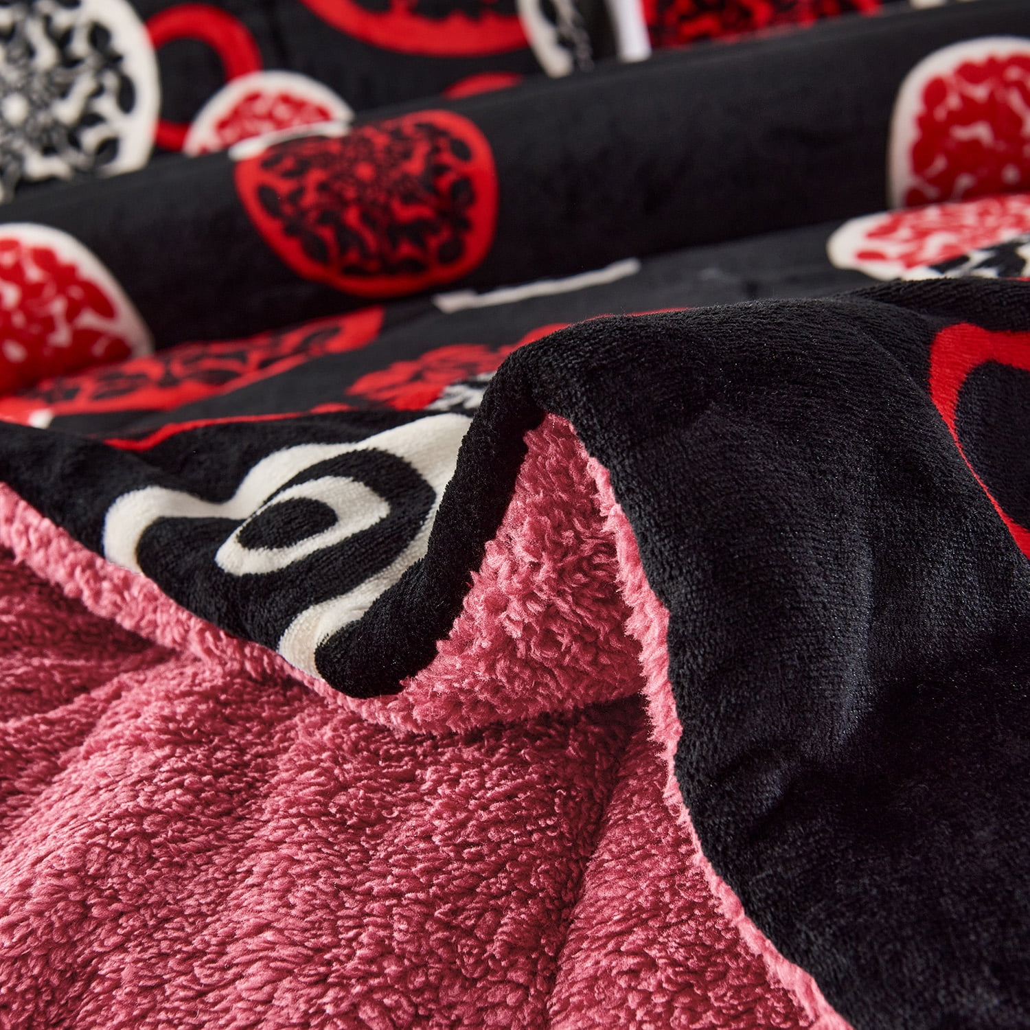 JML Sherpa Fleece Blanket 3-Piece,Soft Reversible Winter Warm Bed Blanket,King,79"x91"