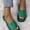Green, variant on Bedroom Slippers Women Trendy Comfortable Sandals Women Summer Soft EVA Slides Square Toe Slide Sandals Knitted BOHO Beach Slide Sandals Outdoor Sandals