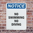 thumbnail image 4 of (2 Pack) No Swimming No Diving OSHA Notice Sign 7 Inch X 10 Inch Plastic Sign, Weather Resistant, UV Protected for Workplace, Business, and Construction Site, Made in the USA, 4 of 8