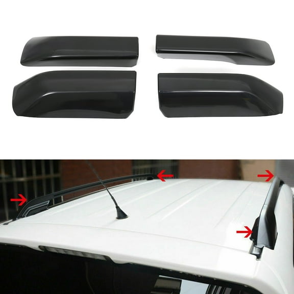 ECCPP Black Roof Rack Side Rails End Covers Shell Cap Replacement Fit for Toyota 4Runner 2003-2009,Pack of 4