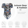thumbnail image 4 of Bingfone Justaucorps à Col Rond pour Femmes, Motif de Jeu Vidéo, Manches Courtes à Boutons-Pression, Adapté pour Fête, Sport, Usage Quotidien-TTG, 4 of 7