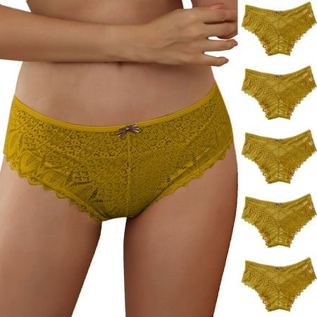 

ZMHEGW 12 Packs Womens Underwear High Waist Crochet Lace Lace Up Panty Hollow Out Panties