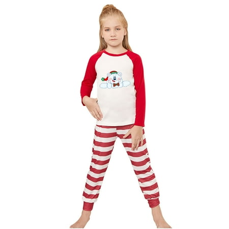 

Fesfesfes Pjs Xmas Family Set Parent-Child Warm Christmas Suit Striped Stitching Home Clothes Pajamas Long-Sleeved Trousers Two-Piece Set（Kids） Sale on Clearance