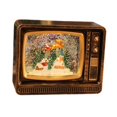 thumbnail image 4 of Globo de nieve navideño con forma de TV, linterna, caja de música iluminada para mesa de fiesta de Navidad Casa Retro Oro, 4 of 7