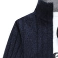 thumbnail image 4 of XMMSWDLA Mens Plus Top Solid Color Casual Stand Collar Knit Cardigan Sweater Jacket, 4 of 4