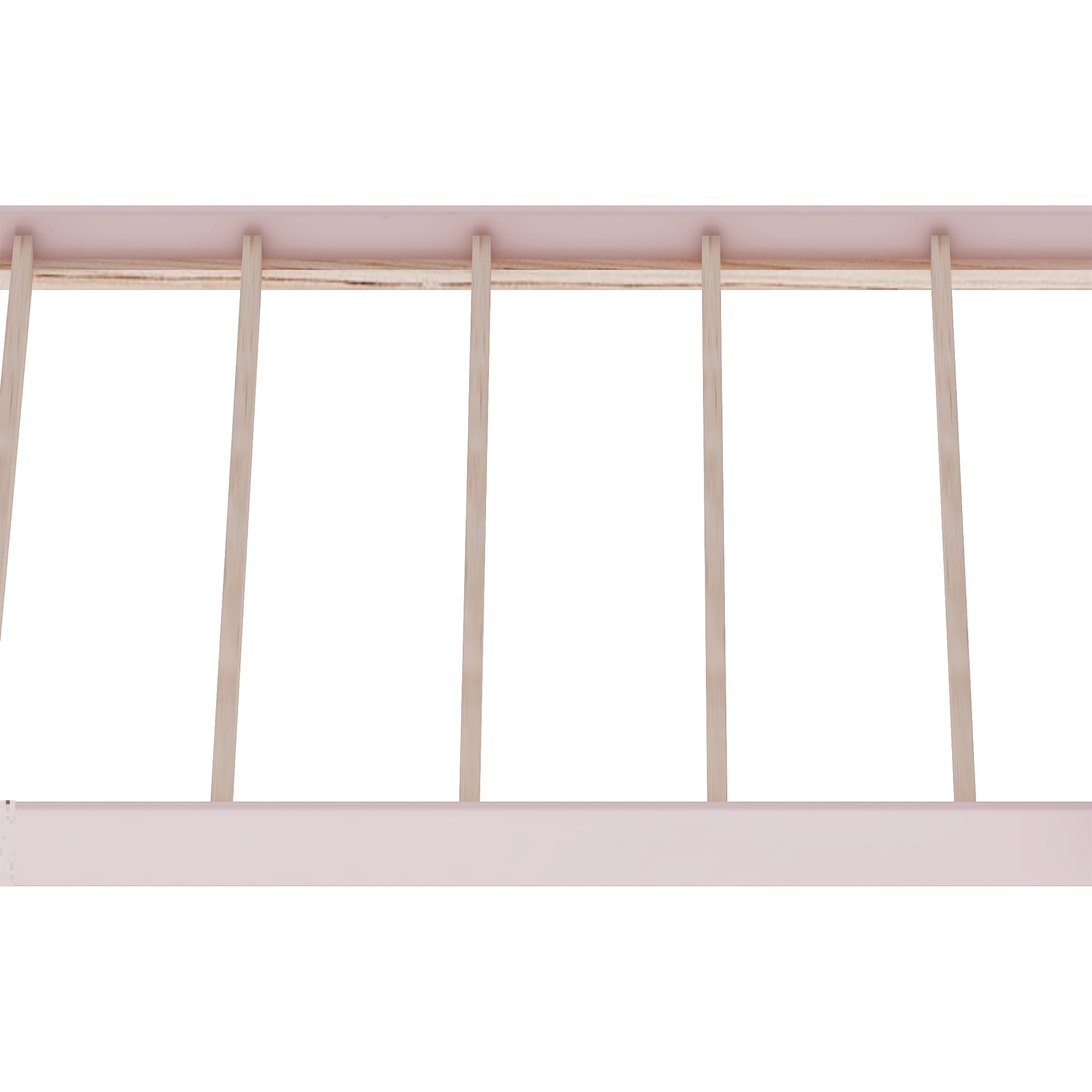 HH2Home Essentials Campbell Wood Twin Over Twin Bunk Bed, Light Pink