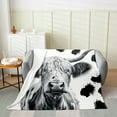 thumbnail image 2 of Cowhide Blanket Man,Farmhouse Animal Throw Blanket Twin 60x80 Inch,Black Tie Dye Fleece Blanket for Dorm,Western Cow Flannel Blanket for Home Room Decor, 2 of 4