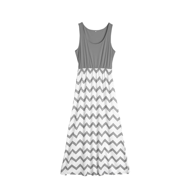 Mialoley Robe Mère Fille, Robe Maxi Bohème, Robe Sans Manches à Empiècements