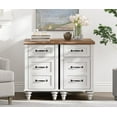 thumbnail image 2 of Wampat End Table with Charging Station Set of 2,Farmhouse Side Table with Storage Drawer and Cabinet,2 Power outlets & 2 USB Ports for Living Room, Oak White, 2 of 7