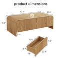 thumbnail image 4 of 47.2 in Mid-Century Modern Coffee Table, Fluted Accent with Large Storage Drawer,Natural, 4 of 7