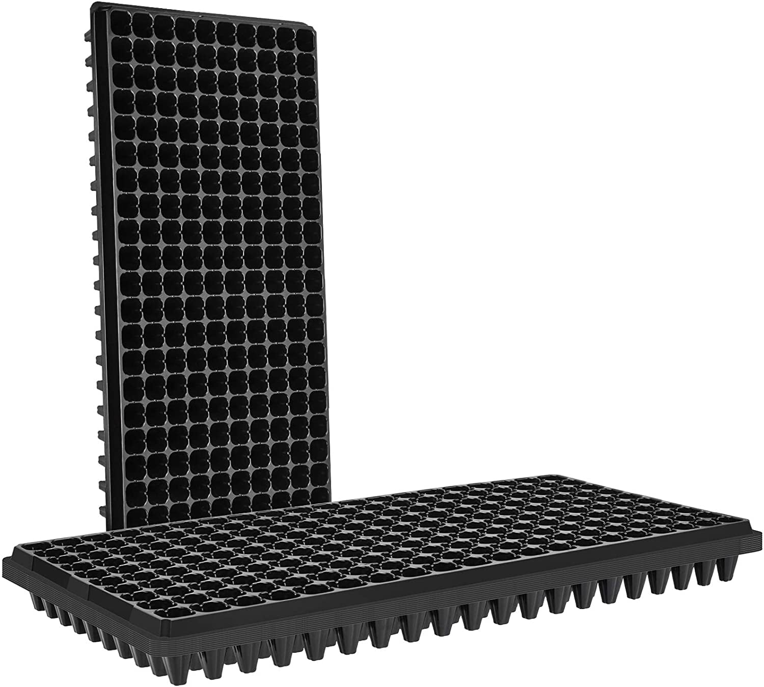 Reusable Seed Starter Kit 50 Cell Seedling Trays with Drain Holes 10 Pack Seed Starter Tray Gardening Plastic Tray Nursery Pots Mini Propagator Plant Grow Kit Plug Tray for Seedling Germination