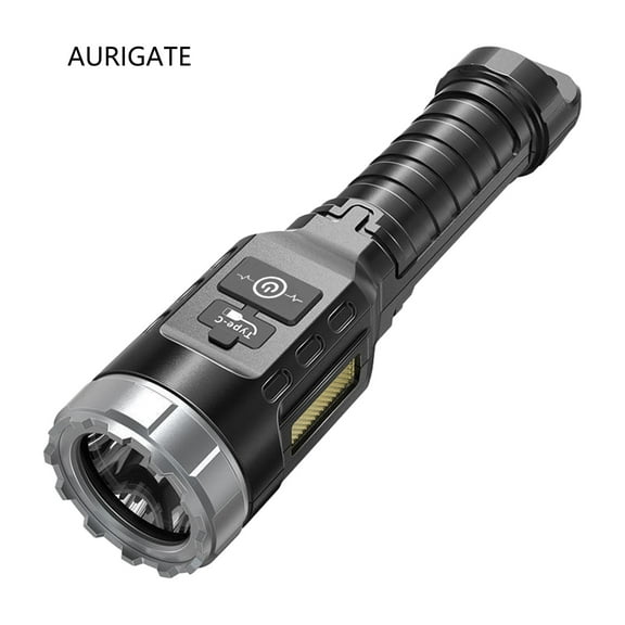 AURIGATE LED Flashlight Outdoor Long Shot Fast Portable Flashlight With COB Side Lights Flashlight