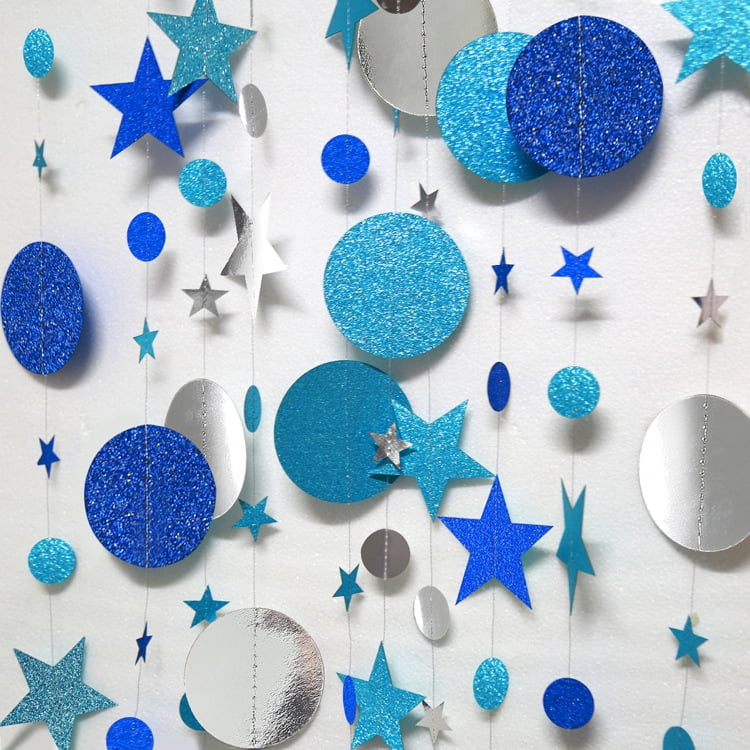 Details about   13Ft Banner Glitter Circle Round Stars Paper Garland Banner Party Indoor Decor 
