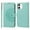 Green, variant on Dteck Wallet Case for iPhone 11 6.1", Shockproof Magnetic Flip Kickstand Embossed Pattern PU Leather Card Slots Protective Cover with Hand Strap For iPhone 11,Blue