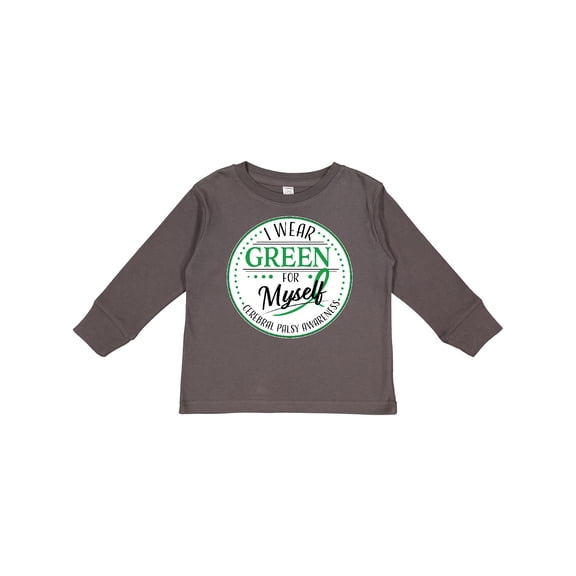 Inktastic I Wear Green for Myself- Cerebral Palsy awareness Boys or Girls Long Sleeve Toddler T-Shirt