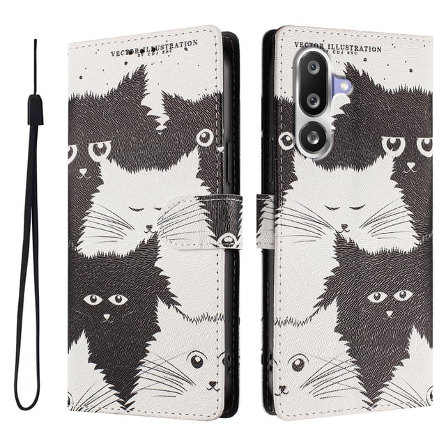 FOXDOCK Funda Tipo Cartera para Samsung Galaxy M36 con Soporte y Correa – Diseño de Patrones Lindos