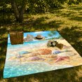 thumbnail image 7 of Colorful Seashells And Sandcastle On Tropical Shore, Soft Flannel Blanket with Detailed Tropical Illustration Print, Housewarming Gift and Home Decor for Bedroom and Living Room, 7 of 7