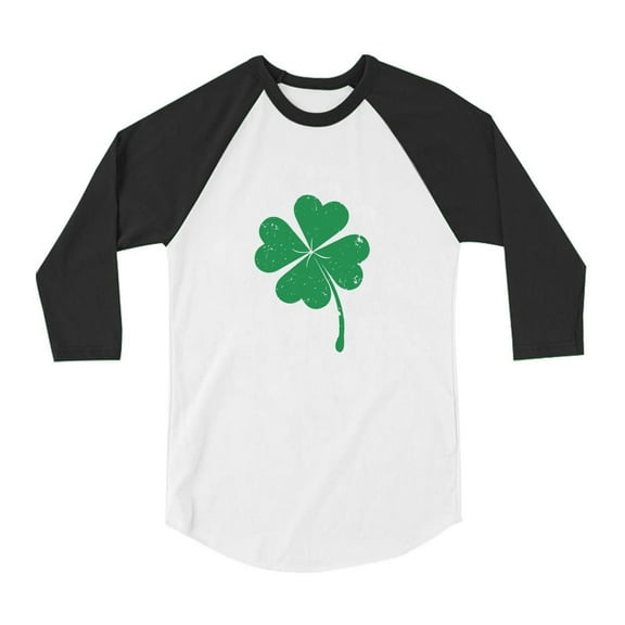 Tstars Boys Unisex Faded Shamrock Clover Kids St Patricks Day Cool Shirts Gift for Boys Irish Shirt Pride Proud Irish Toddler Raglan 3-4 Sleeve Baseball Tee