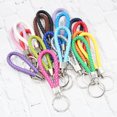 thumbnail image 2 of Key Chain Leather Rope PU Braided Rope School Bag Bus Card Set Water Cup Car Key Chain Ring Accessories Small Gift Lanyard - Silvery, 2 of 6