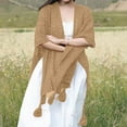 thumbnail image 6 of Fgnfyis Elegant Winter Shawl Wraps For Women Knitted Cardigan Poncho Cape Open Front Soft Tassel Sweater Khaki One Size, 6 of 7