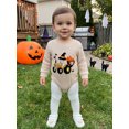 thumbnail image 3 of Cjfdfy Newborn Baby Boy Girl Hallow Outfit Infant Baby Fall Clothes Waffled Bubble Romper Ghost Pumpkin in Tractor Embroidery Long Sleeve Bodysuit Playsuit, 3 of 9