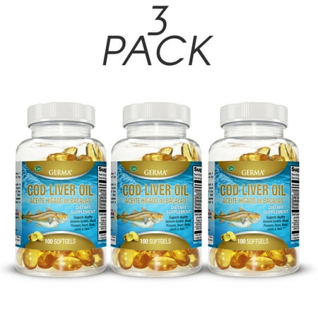 - Germa Cod Liver Oil, Aids to Care of Important Organs and Joint Health/Aceite de Higado de Bacalao, Ayuda al Cuidado de los Organos Vitales y a mantiene las Articulaciones Saludables, 100 Caps. Pack