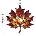 thumbnail image 3 of Stained Glass Maple Leaf Suncatcher, 5.9 inch Acrylic Fall Window Hanging, Glitter Thanksgiving Wall Ornament, Autumn Seasonal Home Accent, Harvest Themed Window Decor, Rustic Fall Porch Pendant, 3 of 6