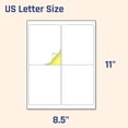 thumbnail image 3 of (4" x 5") 100 Sheets, Matte White Sticker Labels, Laser/Inkjet Printing - 4 per Page, 3 of 9