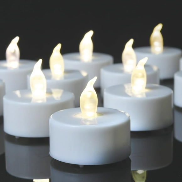 Velas de té Biyanuo, LED parpadeantes, sin llama, color rojo parpadeante, paquete de 200