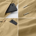 thumbnail image 5 of Garbnen Cargo Short Men Elastic Waist Wide Leg Hiking Shorts for Men Athletic Sports Summer Lightweight Big and Tall Bermuda Shorts for Men with Zipper Pockets Khaki XL, 5 of 5