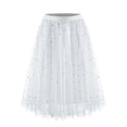thumbnail image 1 of Faldas Largas para las Mujeres de Verano Estrella Impresión en Capas Pastel Malla Lentejuelas Irregular Media Longitud Maxi, 1 of 5