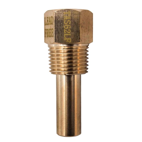 Winters TAS62LF TAS (LEAD-FREE) BRASS THERMOWELL, 1/2" NPT