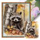 thumbnail image 1 of (JL710) Hilo Algodón Ecológico Bordado 11CT 3 Hebras Impresión 40*50cm Kit Serie Punto Cruz Mapache, 1 of 9