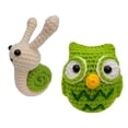 thumbnail image 1 of Paquete de inicio clásico de 2 animales para principiantes: bordado y crochet para niños Caracoles Búho, 1 of 9