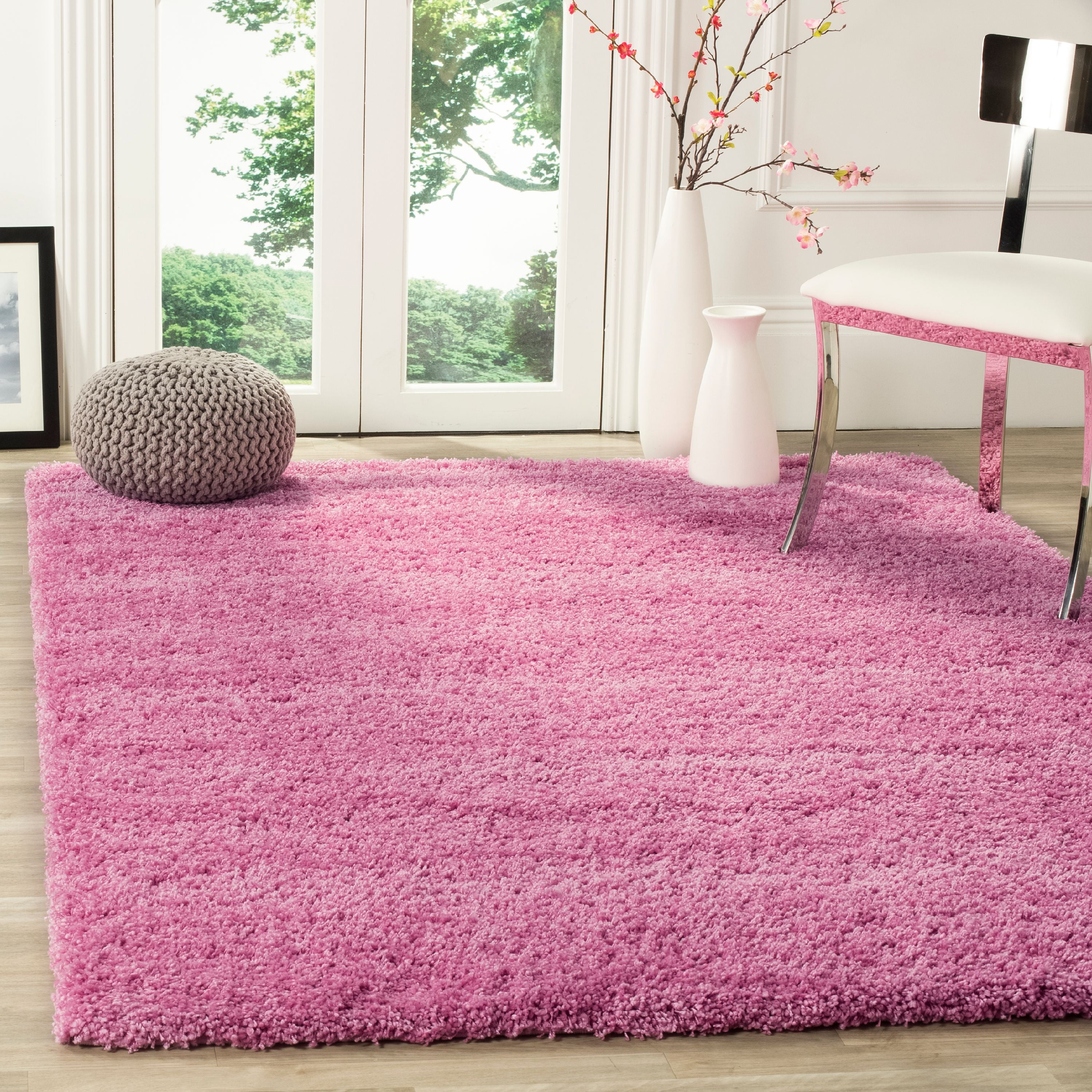 SAFAVIEH California Solid Plush Shag Area Rug, Pink, 3' x 5' Walmart