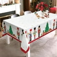thumbnail image 3 of Christmas Nutcracker Tree Tablecloth Waterproof, Red Table Cloth Rectangle Stain Resistant, Washable Table Cover for Home Kitchen Dining Party Decoration (60×120 Inch), 3 of 6