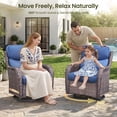 thumbnail image 3 of PARKWELL Patio Wicker Chairs Swivel Rocker Set of 2,Outdoor Rattan Swivel Glider Rocking Lounge Chairs for Patio Porch Pool,Brown/Navy, 3 of 10