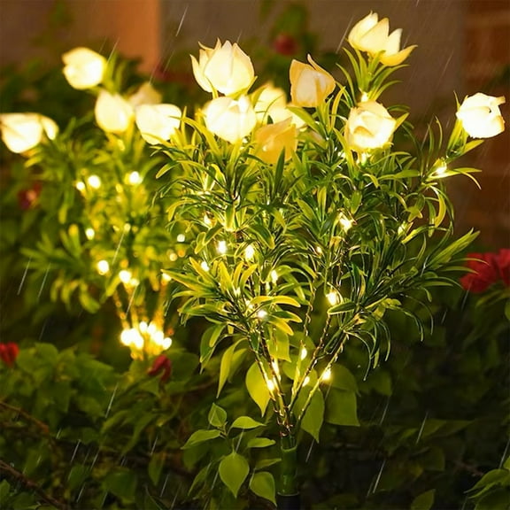 Solar Gardenia Flowers Outdoor Light - LED Decorative Lighting for Patio Terrace and Garden Evening Atmosphere Creation