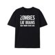 thumbnail image 2 of Camiseta divertida con texto "Zombies come cerebros para estar a salvo" para hombre, humor sarcástico, Halloween., 2 of 6