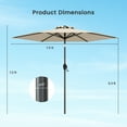 thumbnail image 3 of Gymax Parasol de Patio 7,5 Pi Parasol de Marché Extérieur Robuste avec Inclinaison à Bouton-Poussoir Beige, 3 of 10