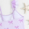 thumbnail image 5 of Bosanter Girls Swimsuit One-Piece Bathing Suit Bow Ruffle Swimwear with Cover Up Comfortable Stylish Swimwear Beach Bathing Suit, Light Purple 12-13Y, 5 of 9