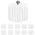 thumbnail image 1 of Paquete de 10 manteles redondos desechables de plástico premium de 213 cm (PEVA), resistentes al agua, para barbacoas, fiestas, bodas y exteriores (blanco), 1 of 5