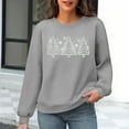 thumbnail image 2 of Waffle Sweatshirts for Womens Merry Christmas Loose Crewneck Long Sleeve Shirts Christmas Tree Printed Sweaters Casual Fashion Xmas Holiday Party Pullover Tops, 2 of 6